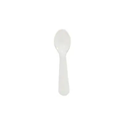 3" White Plastic Taster Spoon - Pack of 100 Hot Picks