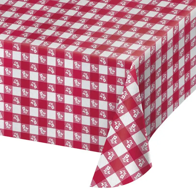 Converting Red Gingham Table Cover - 54" X 108" Time-Limited