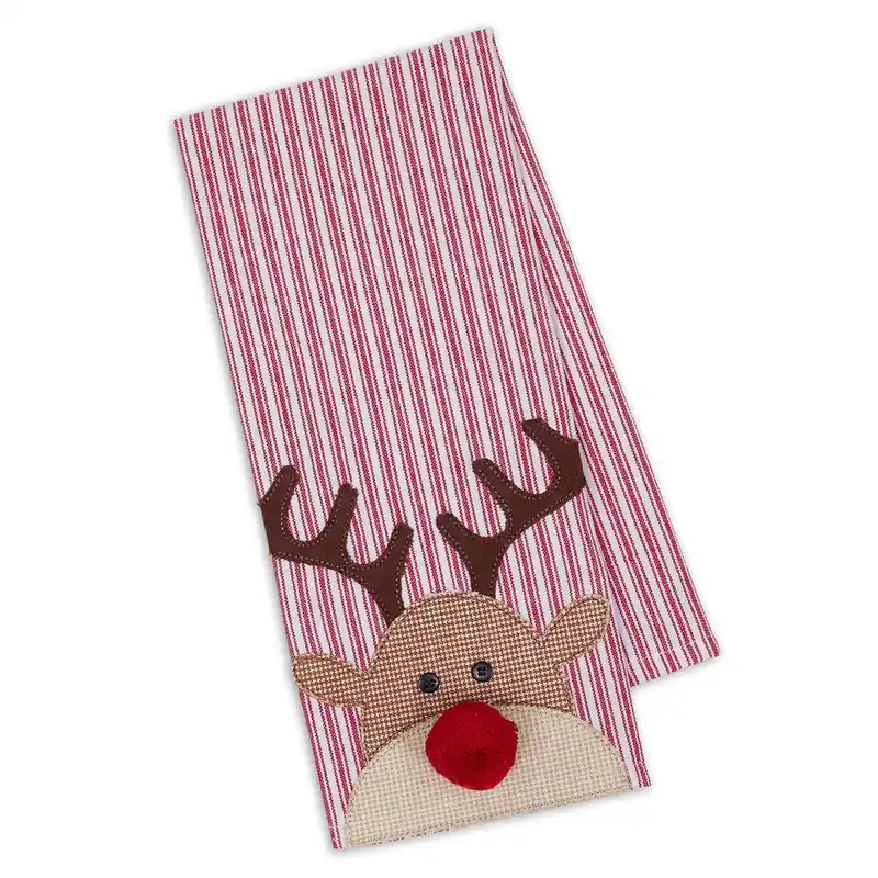 Reindeer Embellished Dishtowel Wholesale