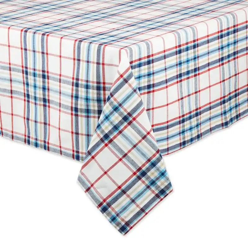 Cloth Table Cover Lighthouse Plaid 52x52 Big Sale